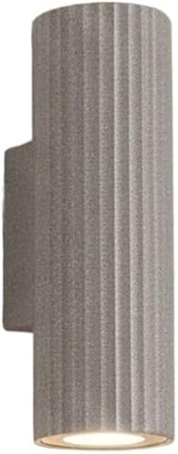 Striped Concrete Wall Sconce Gray Waterproof Sandstone Up Down Wall