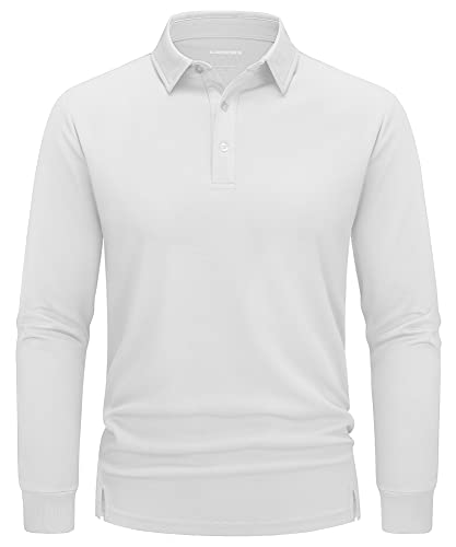 TACVASEN Polo Shirt Homme Respirant Polo Tops à Séchage Rapide Haut de Sport Manche Longue Top de...