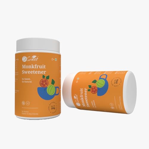 So Sweet Monk Fruit 100% Natural Zero Calorie Sweetener -250gm -Diabetic & Keto Friendly