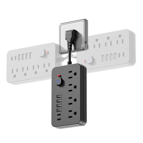 Power Strip Surge Protector Extension Cord - Chiefway 4 AC Outlets, 6 USB Ports (2 USB C) Short Cord...