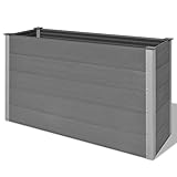 Kstyhome Arriate de WPC, Macetero Alto, Jardineras Exterior Balcon, Tiestos Grandes Exterior, Tiestos para Plantas, Maceta Rectangular, Gris 150x50x91 cm
