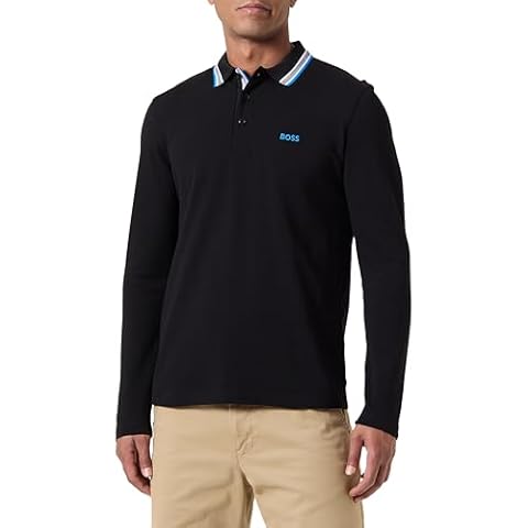 BOSS Plisy Black Polo Shirt for Men Cover
