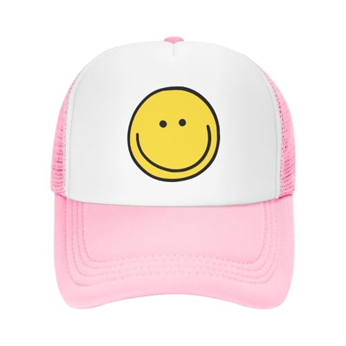 Smiley Face Trucker Hat Adjustable Fashion Baseball Cap for Women Men