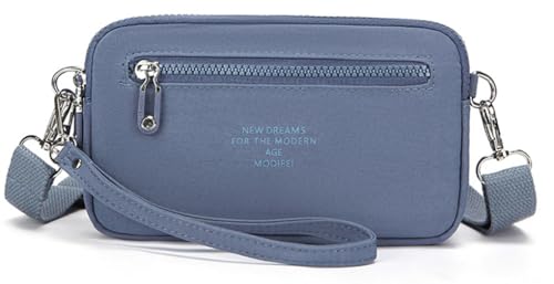 Image of JANKS Small Crossbody Bags for Women Wristlet Wallets Nylon Shoulder Bag with 4 Zipper Carry All Purse Credit Card Holder