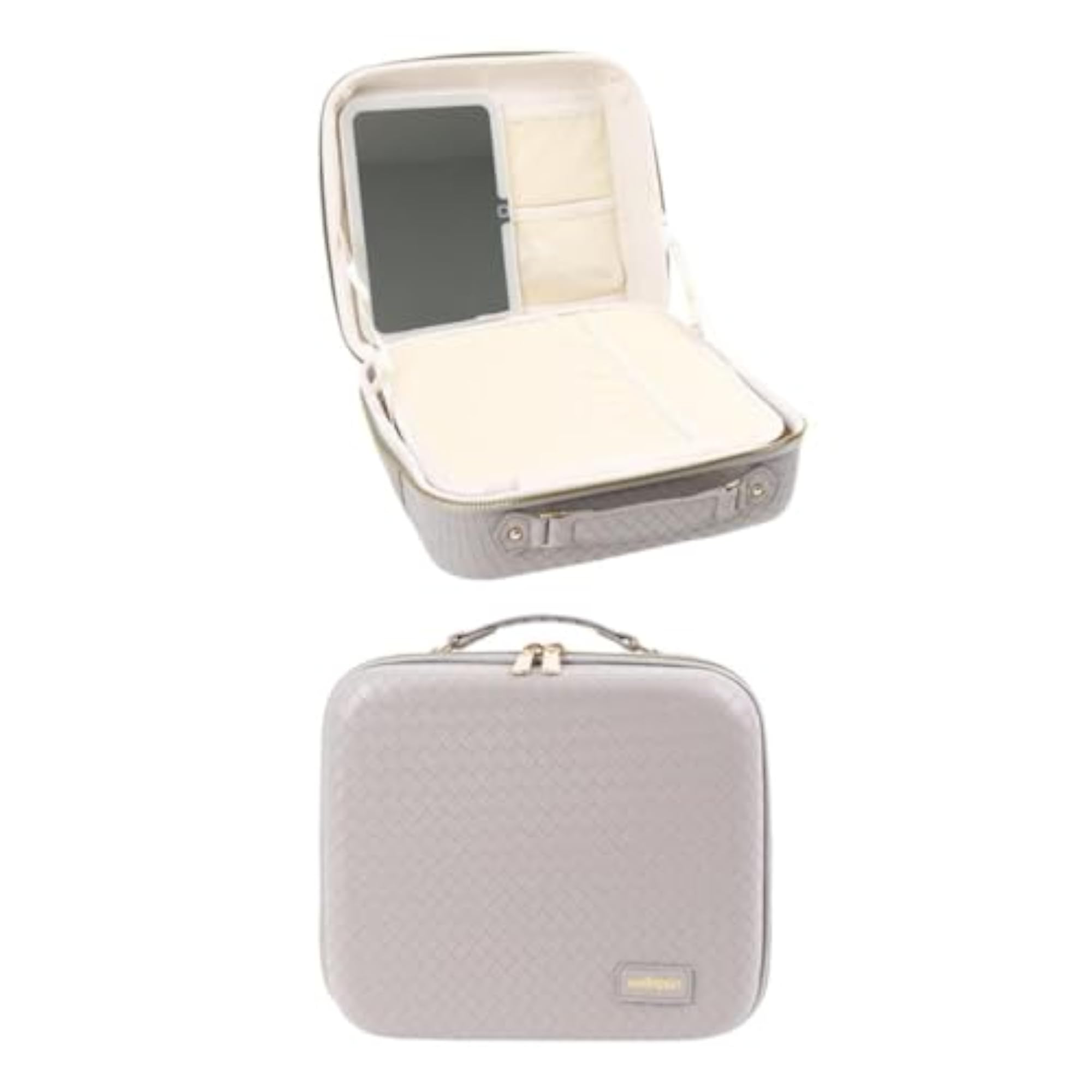 Makeup Case with Lighted Mirror, Portable Organizer