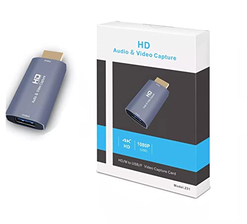 Image of Microware 4K Video Capture Card for HDMI-Compatible Male to USB Female Adapter 1080P Live Video Strea-ming Game Recorder (Model Z51 Capture Card)