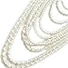 Fashion 21 Women's Ten Multi-Strand Faux Pearl Statement Necklace and Earrings Set in Cream Color