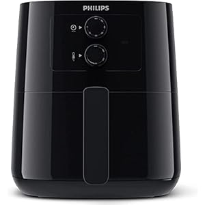 Philips Essential Airfryer – 4,1 L Pan, Friteuse Zonder Olie, Rapid Air-technologie, NutriU-Receptenapp, Tijd- En Temperatuurregeling, Zwart (HD9200/90)