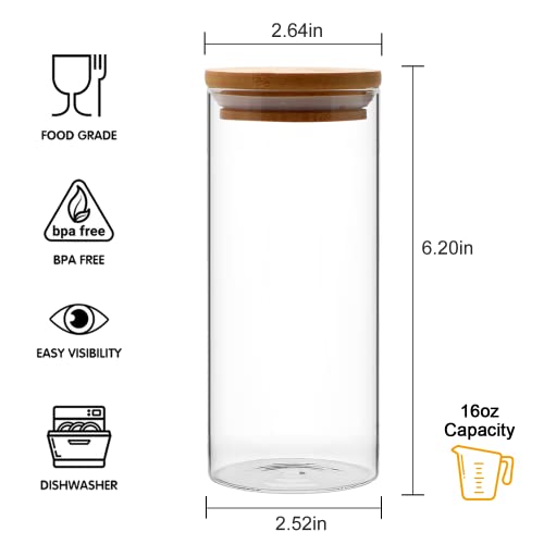 image for Brajttt Glass Jars With Airtight Lids, 14 oz Coffee Storage ,Set of 12