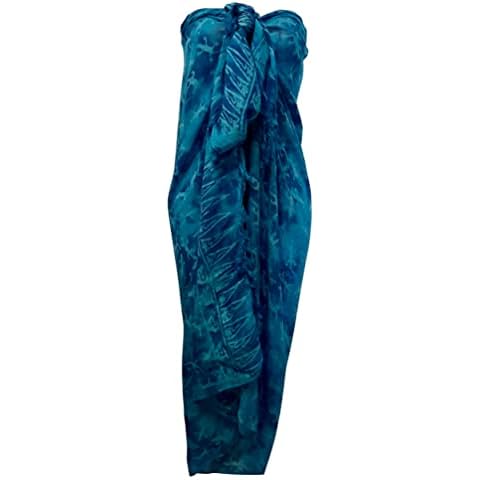Central Chic Women's Blue Fair Trade Bali Beach Sun Dress Sarong Cover