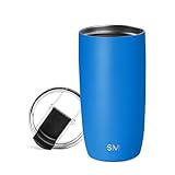 Simple Modern Travel Coffee Mug Tumbler with Flip Lid | Reusable Insulated Stainless Steel Cold Brew Iced Coffee Cup Thermos | Gifts for Women Men Him Her | Voyager Collection | 16oz | Supersonic Blue