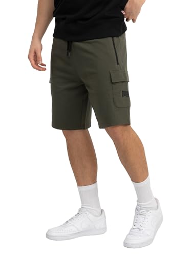 Short olive Lonsdale London Totton pour homme en coton mélangé