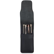 Leather Sleeve Case for Fountain Pens, Multi Holder Organizer, Handmade Full Grain Pouch, Durable Protective Cover, Classic Storage Gift Black