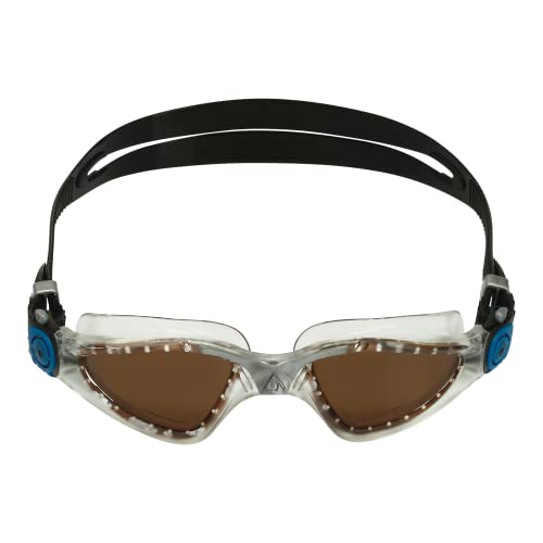 Aqua Sphere Kayenne EP2960098LP - Gafas de natación para adultos, visión libre de distorsión de 180 grados, ideales para nadadores de piscina o aguas abiertas, unisex, lentes polarizadas marrones,