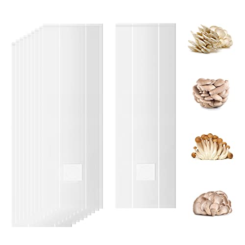 SMEXXY Svampodlingspåsar, 50-pack svampodlingskit med 0,2 um filter, 4,72 mm tjocka odlingspåsar för svampodling av svamppåsar, 20 x 45 cm