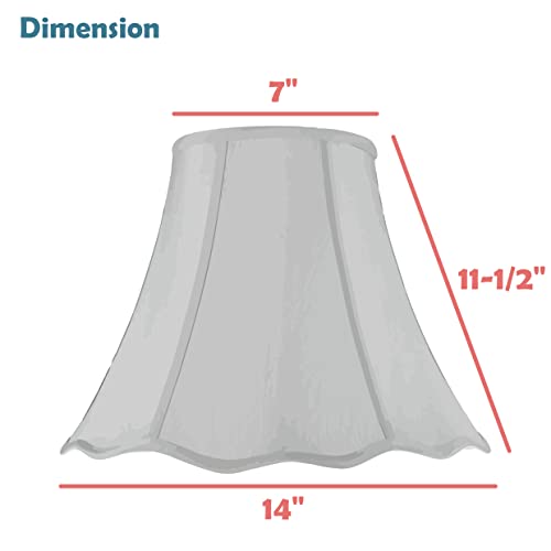 Image of Aspen Creative 34036A Transitional Scallop Bell Shape Spider Construction Lamp Shade in Apricot, 14 inch wide (7 inch x 14 inch x 11 1 /2 inch)
