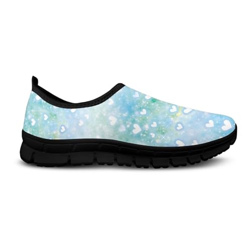 JoyLamoria House Artistic Pattern Shoes for Women Nurse Wide Orthopedic Camo Tie Dye Print Loafer Travel4