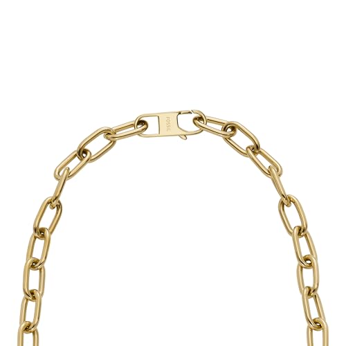 Image of Fossil Women's Gold-Tone Stainless Steel Pendant Chain Necklace for Women
