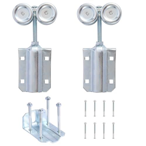 Track Sliding Door Wheels for 1-3/4 Wide and 2-1/4 Heavy-Duty Exterior Sliding Barn Door Roller or Shed Sliding Doors Roller Kit 2 Packs