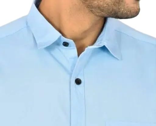 Image of Mahima Ethnic Centre's Men's Solid Formal Shirt Cotton Slim Fit Business Casual Button Down