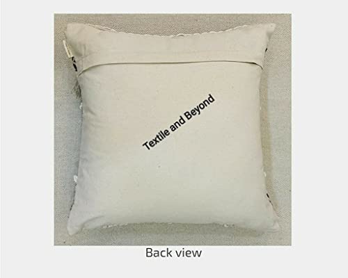 Image of Cushion - Boho Handloom Cotton Cushion Cover - Square Decorative Pillow Case Sofa, Couch, Chair, Kitchen, Bedroom, Room, Office, Set of 1, 16x16 Inches, Elegant Design