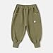 Boy's Casual Pants 2026 Straight Leg Stretchy Drawstring Pants with Pockets Fashion Soft Summer Clothing Dark Green