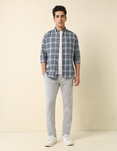 Image of U.S. POLO ASSN. Men's Pure Cotton Regular Fit Grid Tattersall Checked Shirt