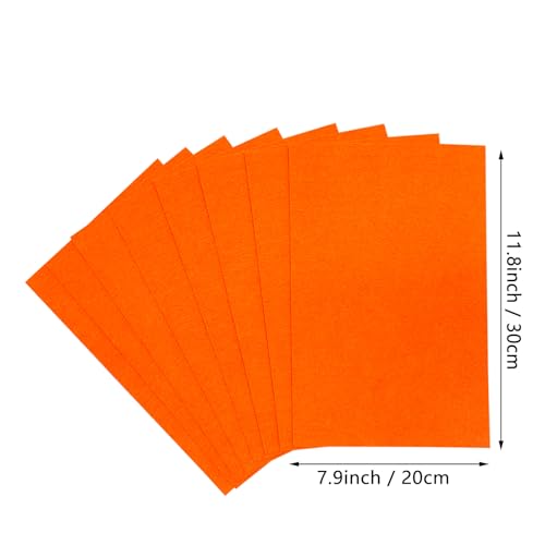 Image of Jtnohx Stiff Felt, 2mm Thick Felt Sheets for Crafts, 8 inchx12 inch Hard Felt Fabric Squares 8Pcs for DIY Projects (Orange)