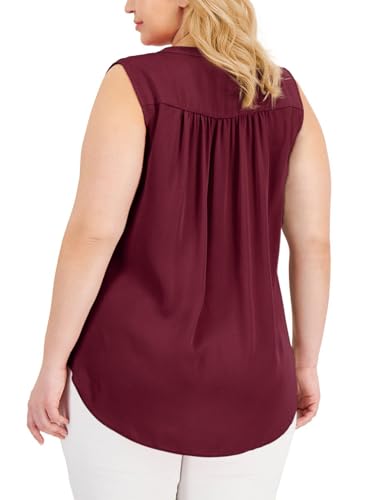 Image of Eytino Womens Plus Size Tank Tops Summer Sleeveless V Neck Casual Loose Chiffon Blouse Office Work Shirts(1X-5X)