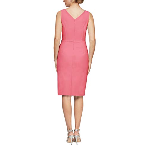 Image of Alex Evenings Women's Slimming Short Ruched Dress with Ruffle (Petite and Regular)