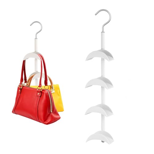 Handtaschen Aufbewahrung - 360 Drehbar Taschenständer, Handtaschen Organizer, Mützen Aufbewahrung für Krawatten, Schals, Tücher, Handtaschen, Platzsparend, Gürtel Ständer Taschenhalter