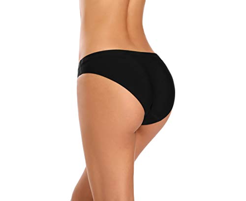 VOENXE Women Bikini Underwear,Seamless Breathable Ladies Panties,No Show Invisible Stretch Briefs Undies for Women 5-Pack Black