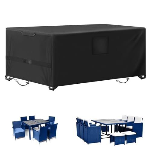 Kovshuiwe 180x120x74cm Housses de meubles de jardin,Housse Salon De Jardin Imperméables, Housse de Table Extérieur Bâche Tissu 420D Oxford,Anti-UV