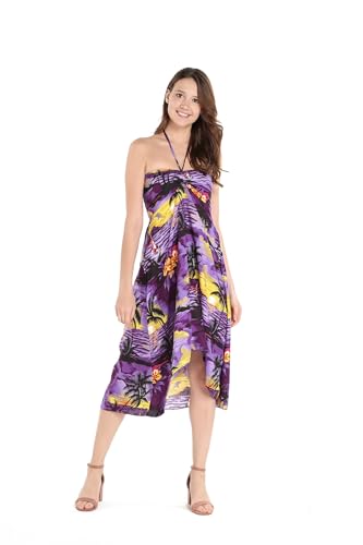 Image of Women's Hawaiian Luau Halter Dress in Signature Prints