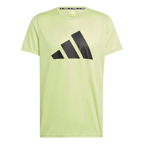 adidas Homme Run It Stripes Tee, Pulse Lime, XXL adidas Homme Run It Stripes Tee, Pulse Lime, XXL