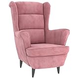 Sitztiefe: 53 cm vidaXL Sessel Loungesessel Fernsehsessel Ohrensessel Relaxsessel Wohnzimmersessel Couchsessel Armsessel Polstersessel Lounge Rosa Samt