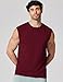 COOFANDY Mens Sleeveless Shirts Cotton Workout Tank Tops Cut Off Shirts Gym Muscle Loose Fit Tee Dark Red