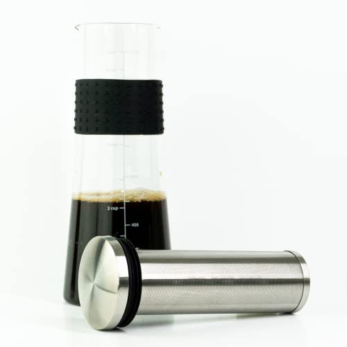 Cafe Crush Club Cold Brew Coffee Maker | Fire Toughened Borosilicate Glass | 304 Stainless Steel Infuser | 1000Ml / 34 Oz | Cold Brew Iced Coffee Pitcher #TOP5