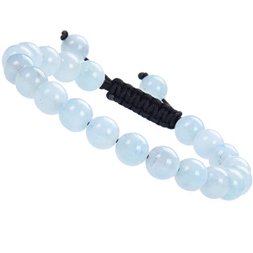 Image of Massive Beads Natural Healing Power Gemstone Crystal Beads Unisex Adjustable Macrame Bracelets 8mm