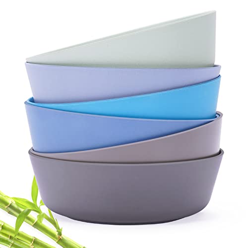 Image of 6pcs Bamboo Kids Bowls (20 fl oz) for Baby Feeding, Toddler Bowls, Tableware for Baby Toddler Kids Bamboo Toddler Dishes & Dinnerware Sets (Bowl 01)