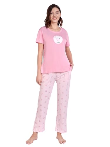 Image of Bedtime story Cotton Night Suit for Women Girls | Women's Cotton Printed Pant & Top Night Suit Set Pyjama Set Sleepwear Nightwear Nightdress Loungewear