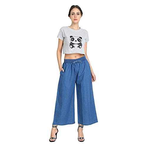 denim palazzo pants with top