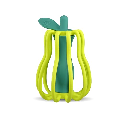 RaZbaby RaZ-Pear Silicone Teether & Rattle Toy – Soft, Flexible &...