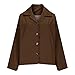 Womens Cropped Trench Coat Lightweight Single Breasted Jacket Oversized Casual Jackets Fall Windbreaker Fashion Outerwear