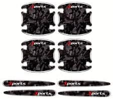 Sports Car Door Handle Protector Sticker Set, Black Camo
