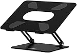 Support d'ordinateur portable, Boyata Support pour ordinateur portable, support multi-angle avec chauffage-Vent pour élever ordinateur portable , support de carnet réglable pour ordinateur portatif jusqu'à 17", Compatible pour MacBook Pro/Air, Ordinateur portable de surface et ainsi de suite noir