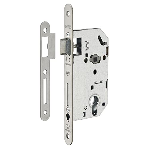 Thirard - Serrure À Larder À Cylindre Monomax Nf Tétière Bout Rond A/C Gâche Axe 50Mm - 956830 Noir