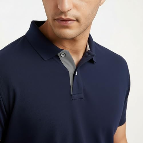 Image of Men's Premium Cotton Pique Polo T-Shirt, Classic Fit Short Sleeve Casual Summer Shirt, Soft & Breathable Fashion Polo
