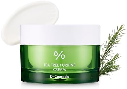 Dr.Ceuracle Tea Tree Purifine Cream - Korean Skincare Calming Moisturizer with Pantenol, Ceramide, Soothes for Sensitive Skin (50g / 1.76 oz.)