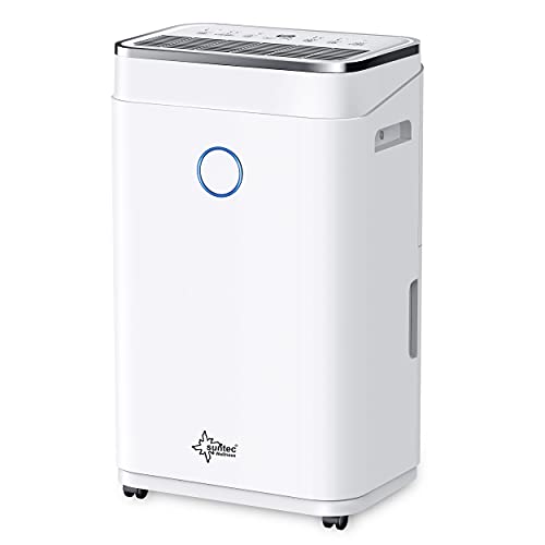 SUNTEC Luftentfeuchter Dryfix 20 Design- für Räume bis 150 M³ (63 m2) | Raumentfeuchter mit 20 l/ Tag Entfeuchtung | Entfeuchter elektrisch inkl Luftreiniger Funktion + mobile Wäschetrocknung